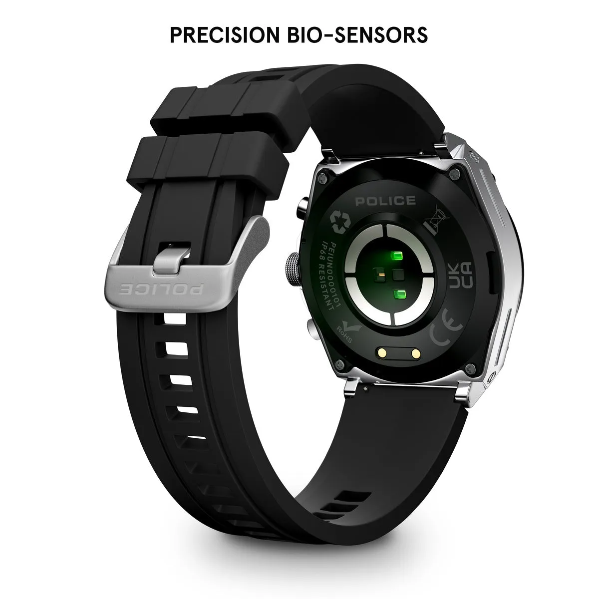 Stainless Steel Case & LED Screen Smart Watch With Rubber Strap - Black sold by Edgars product image thumbnail 5