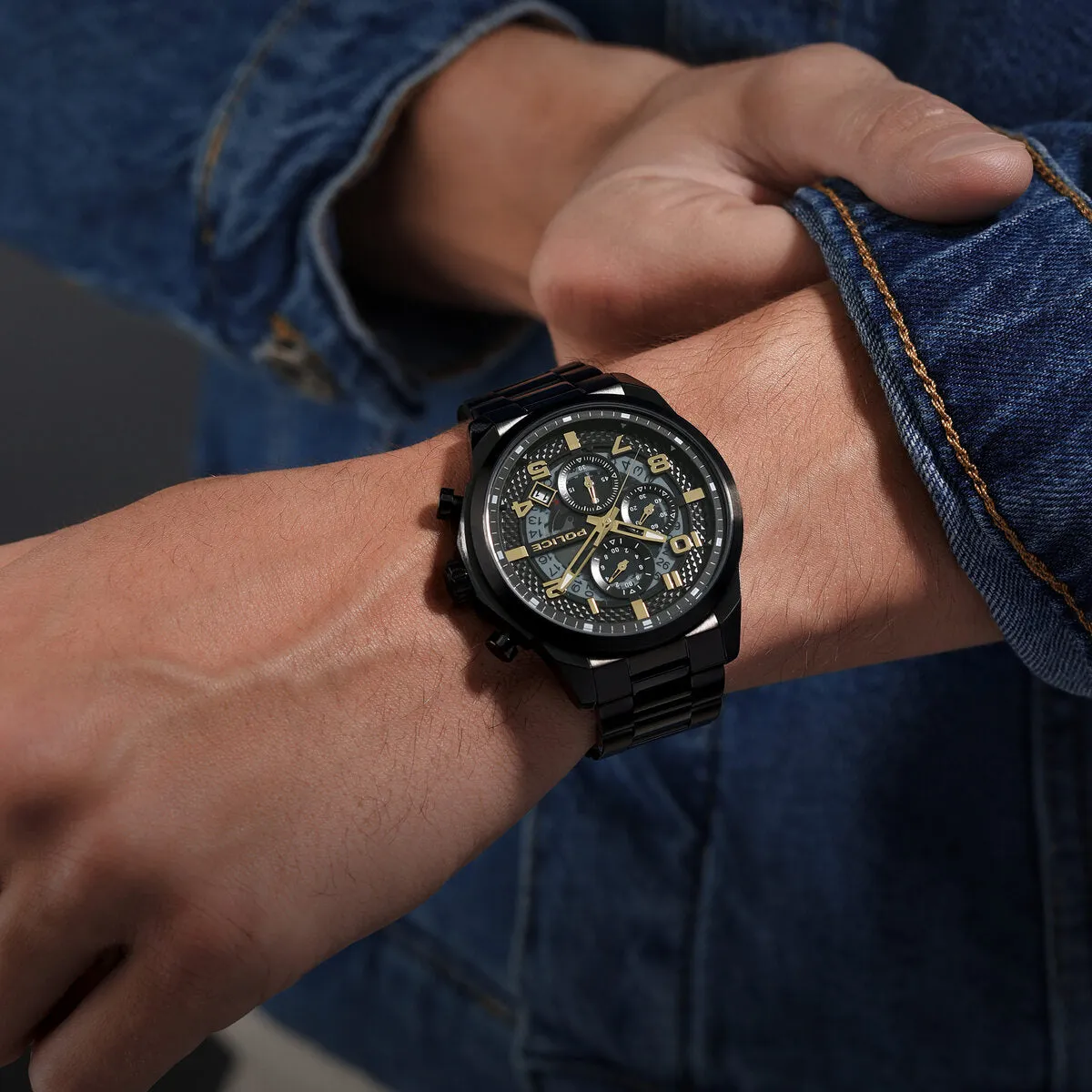 Black Case Gunmetal Gold Dial Watch With Black Strap - Black sold by Edgars product image thumbnail 5