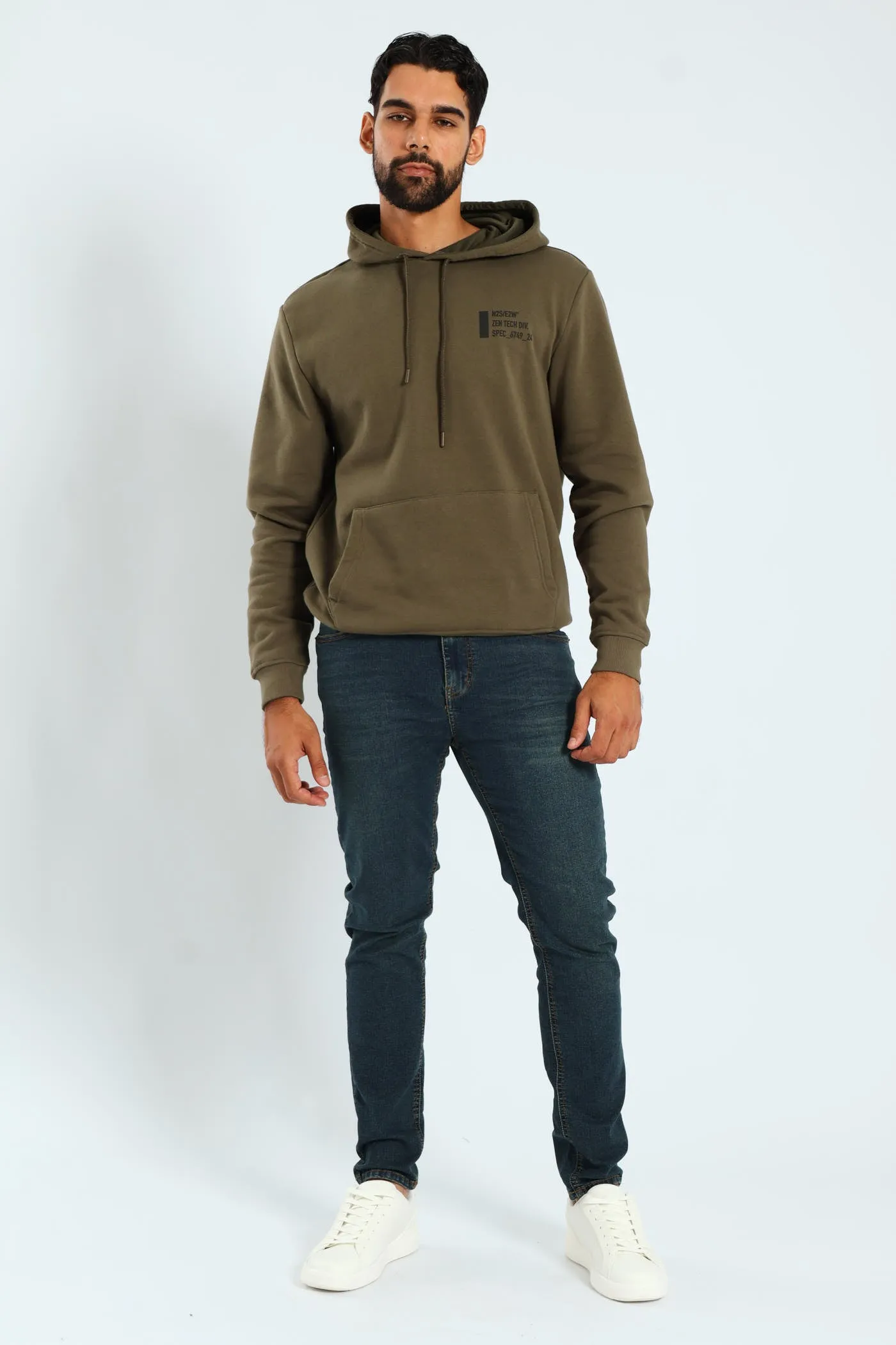 Geo Co-Ord Front & Back Hoodie - Fatigue sold by Edgars