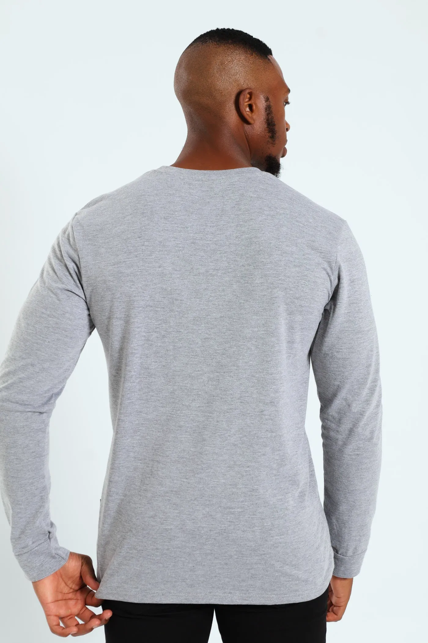 Long Sleeve Basic Crew Cuff Tee - Grey Melange sold by Edgars product image thumbnail 2