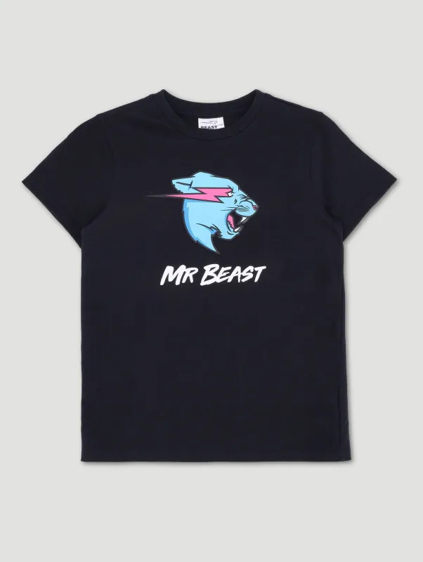 Boys Mr Beast Pixel Fade Tee - Black sold by Edgars