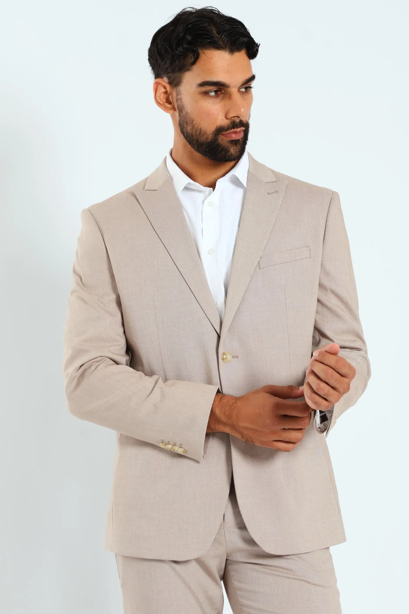 Regular Twill Suit Jacket - Natural sold by Edgars product image thumbnail 2