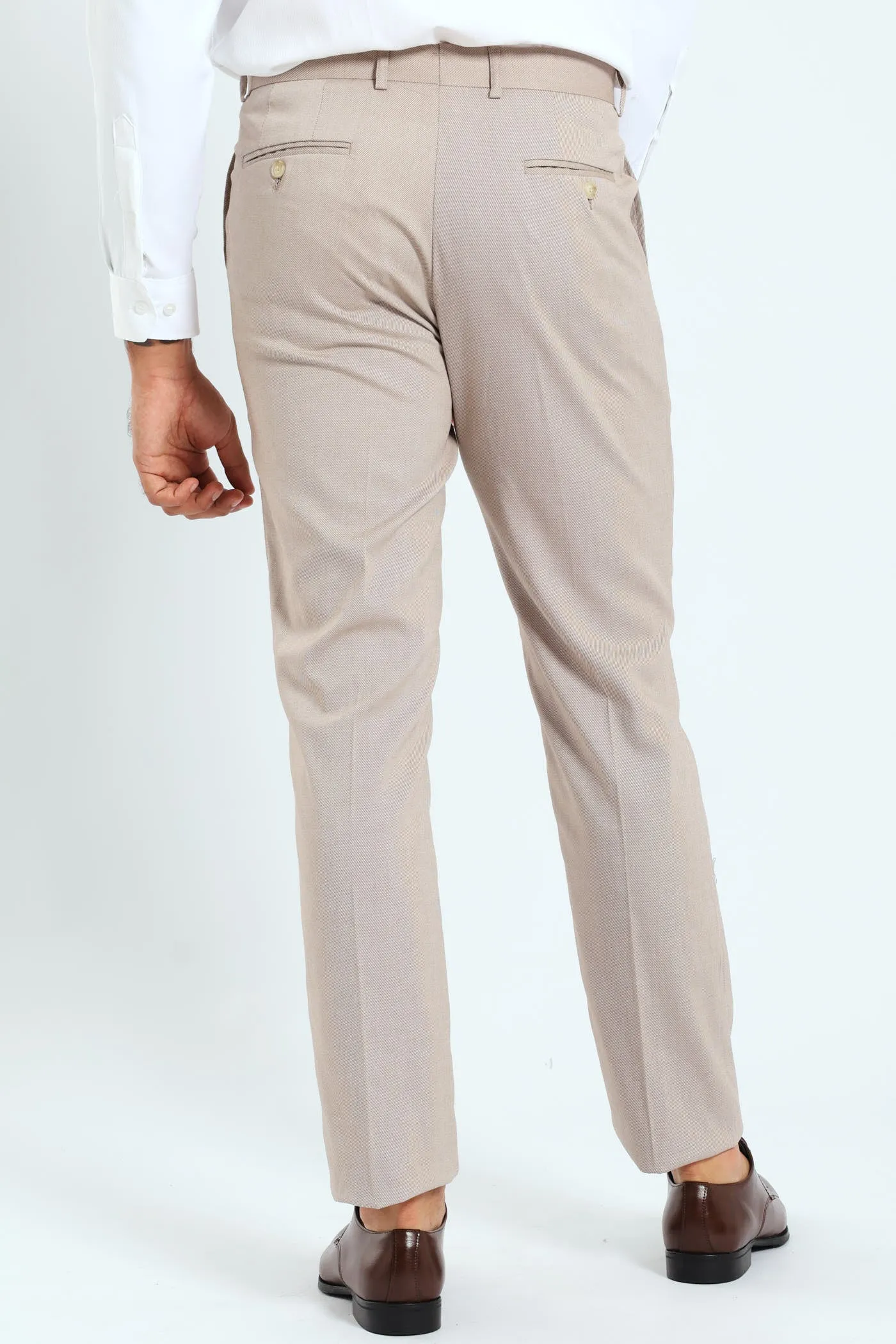Regular Twill Suit Trousers - Natural sold by Edgars product image thumbnail 3