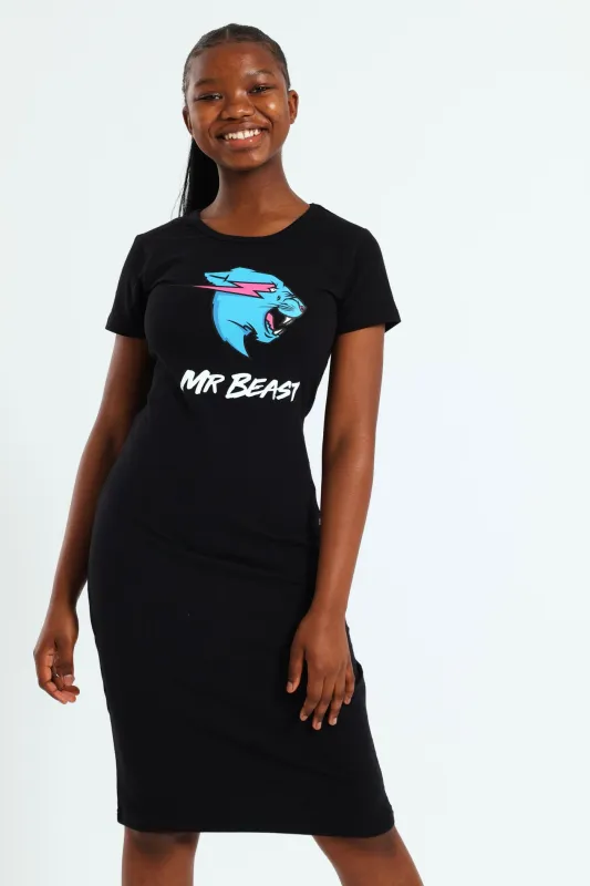 Girls Mr Beast Dress - Black sold by Edgars