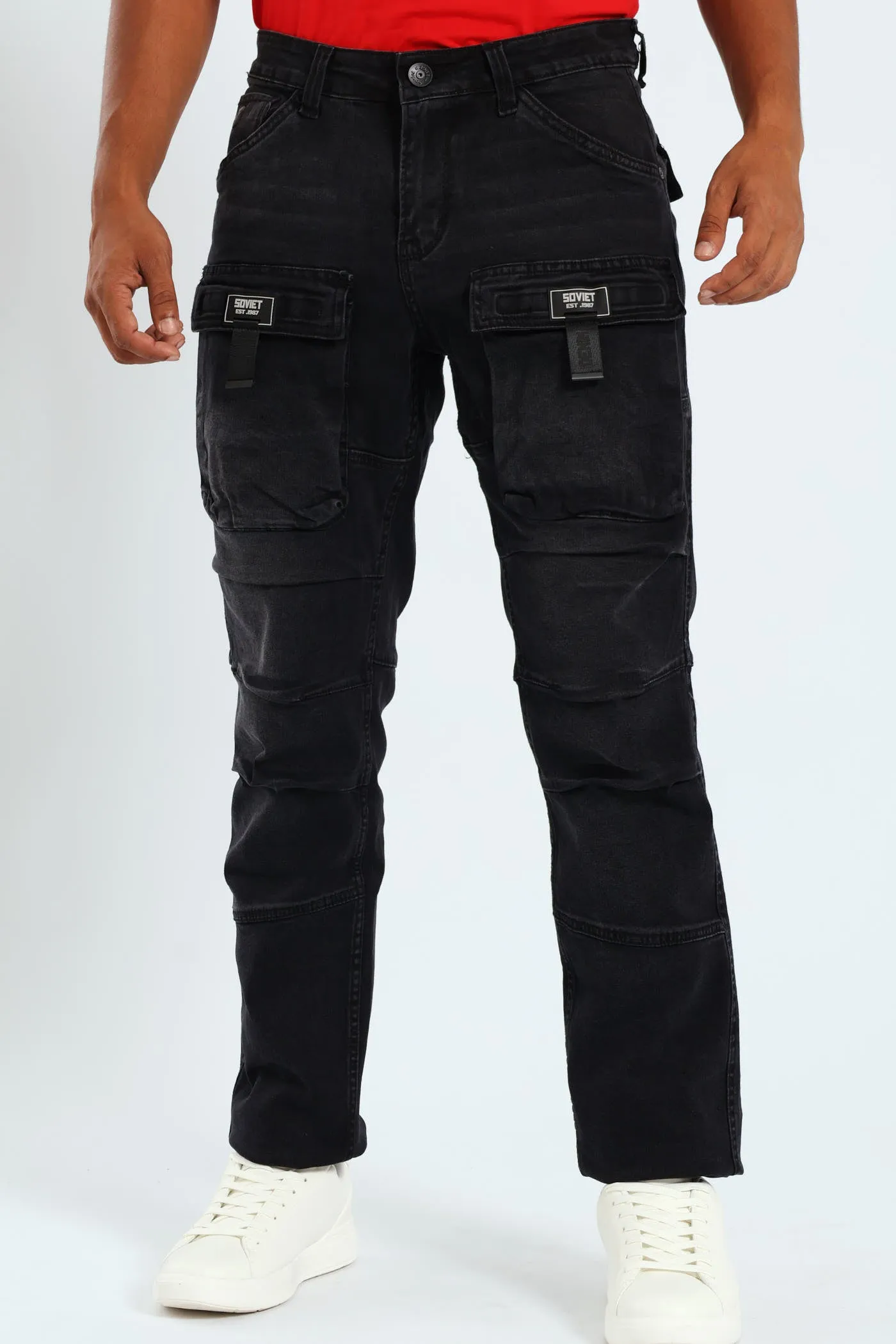 Gunner Cargo Pocket Denim - Black sold by Edgars