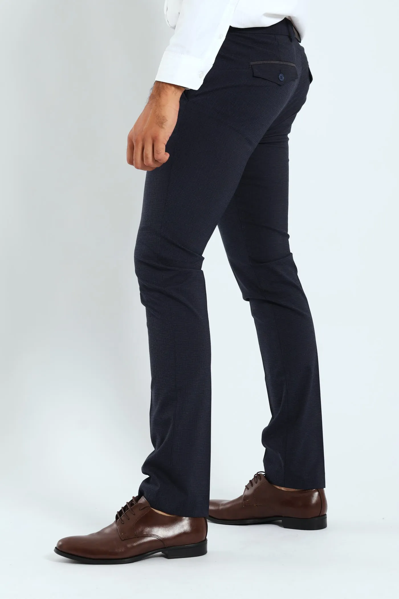 Check Look Trousers - Navy sold by Edgars product image thumbnail 3