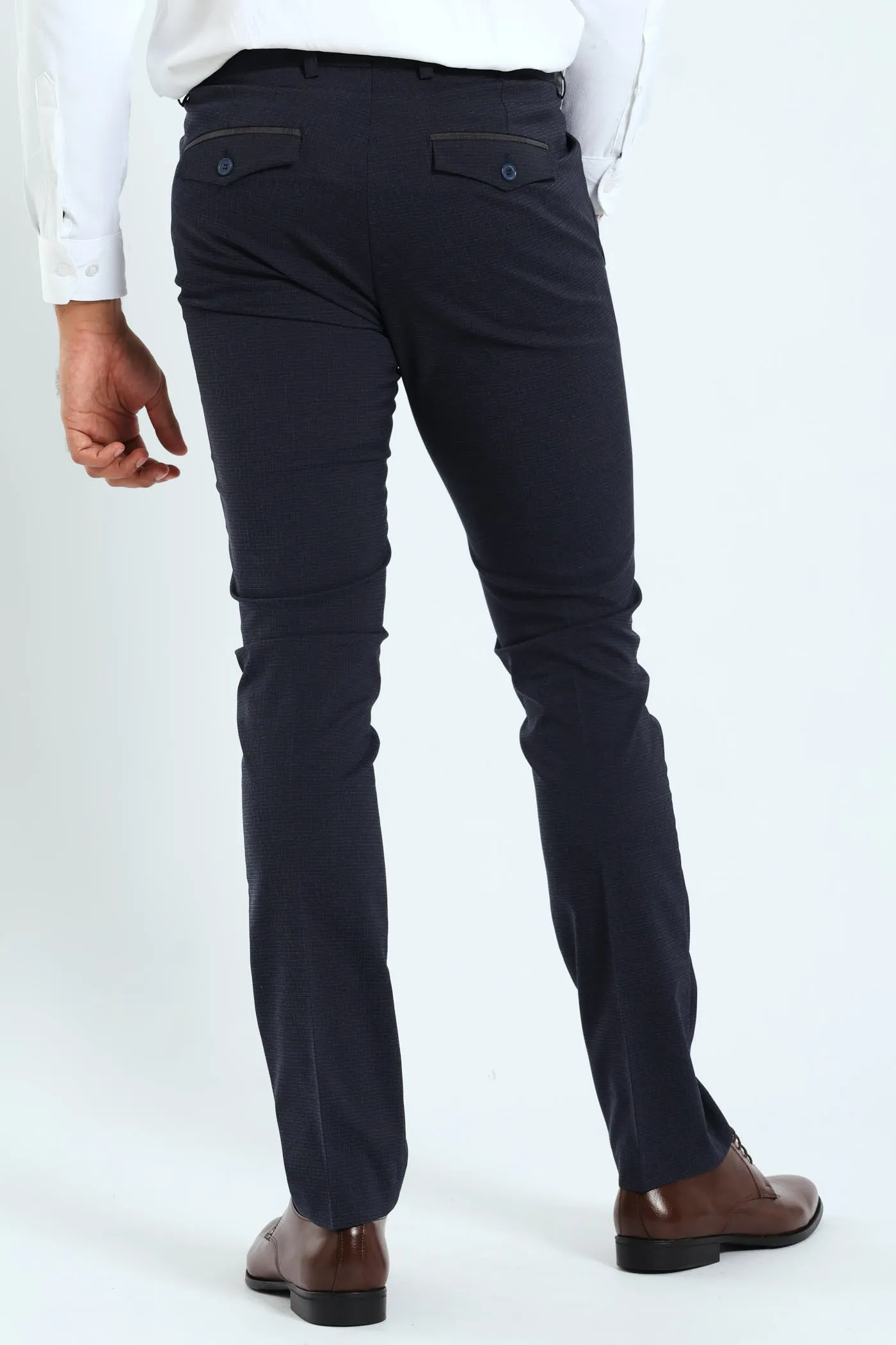 Check Look Trousers - Navy sold by Edgars product image thumbnail 4