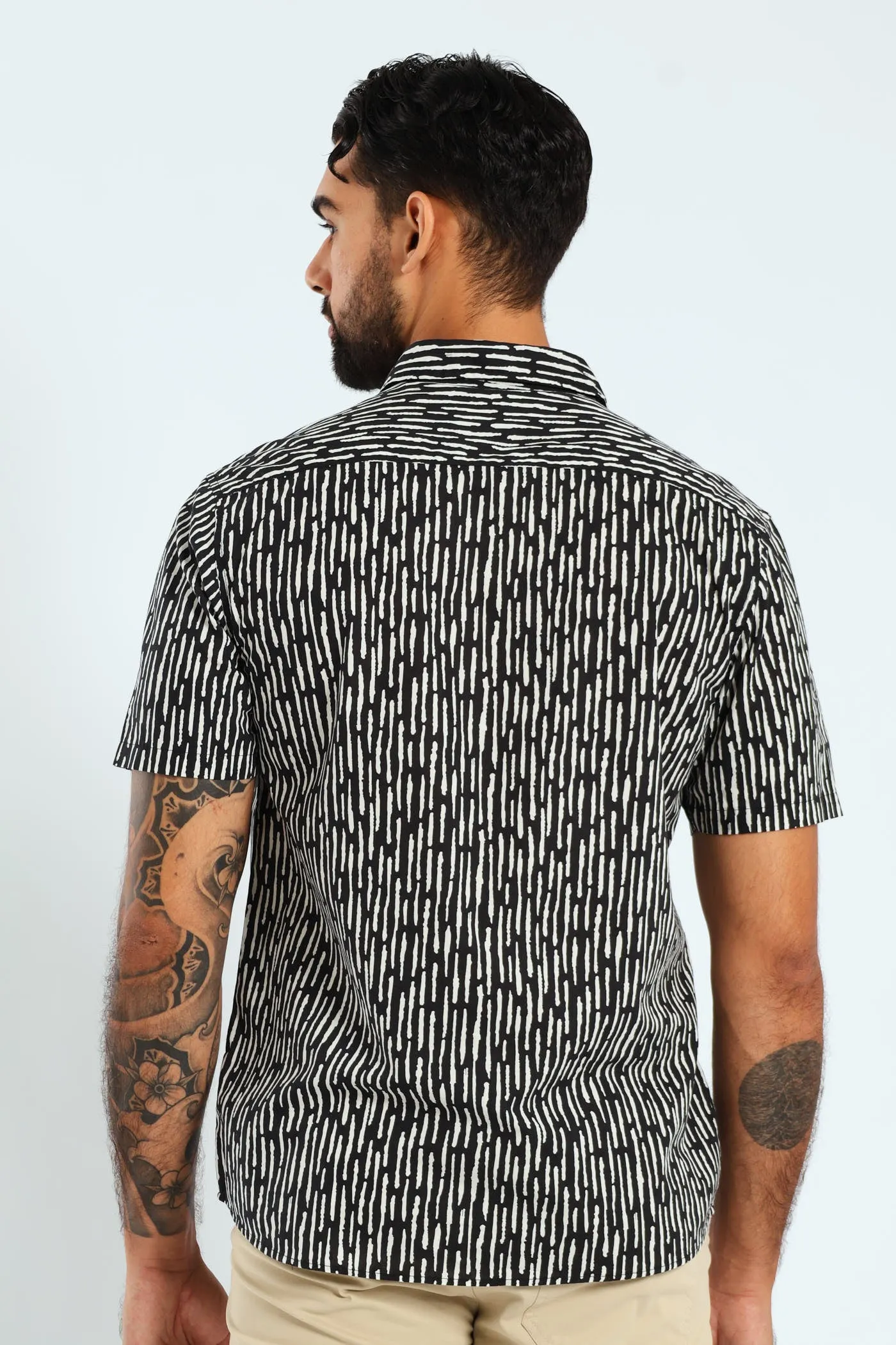 Short Sleeve Bark Print Shirt - Black sold by Edgars product image thumbnail 4