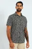 Short Sleeve Bark Print Shirt - Black sold by Edgars 
