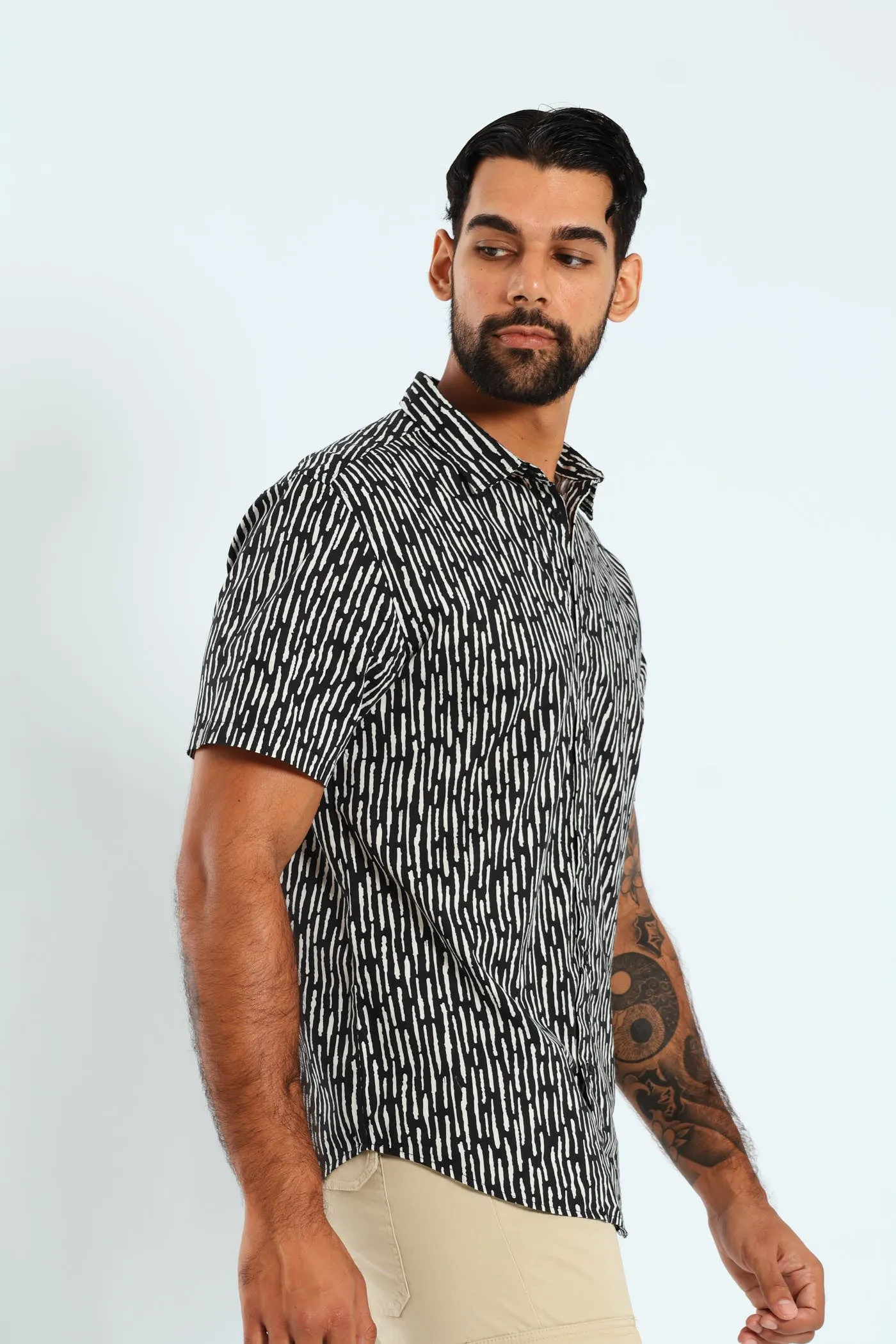 Short Sleeve Bark Print Shirt - Black sold by Edgars product image thumbnail 3
