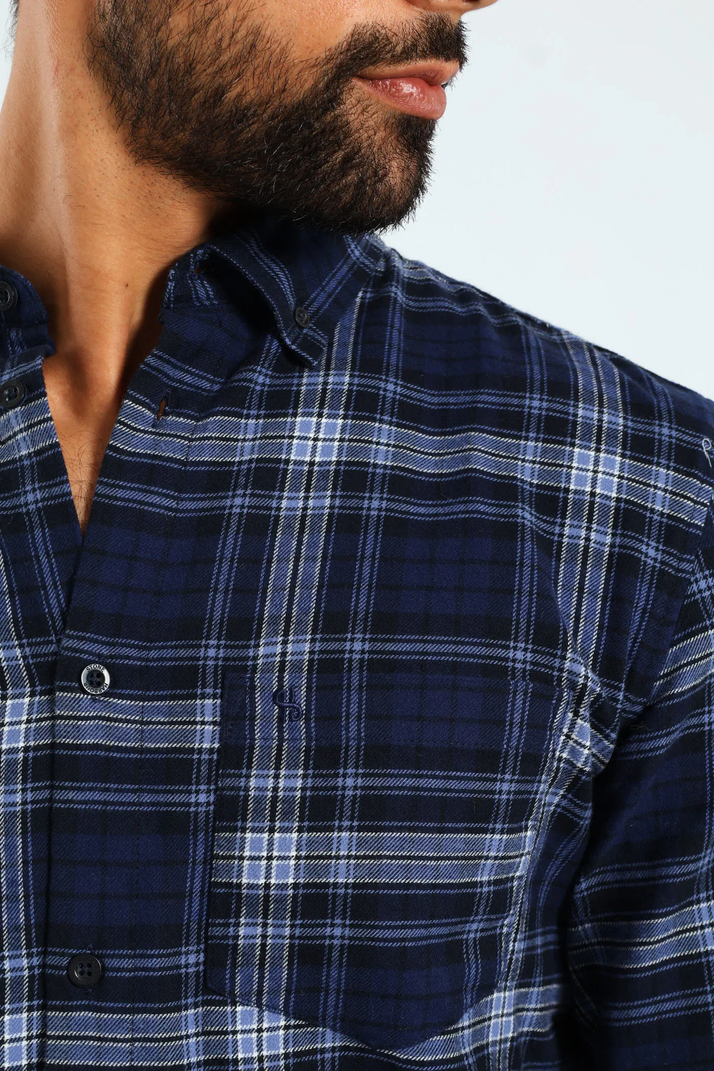 Long Sleeve Plaid Shirt - Navy sold by Edgars product image thumbnail 3