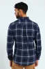 Long Sleeve Plaid Shirt - Navy sold by Edgars