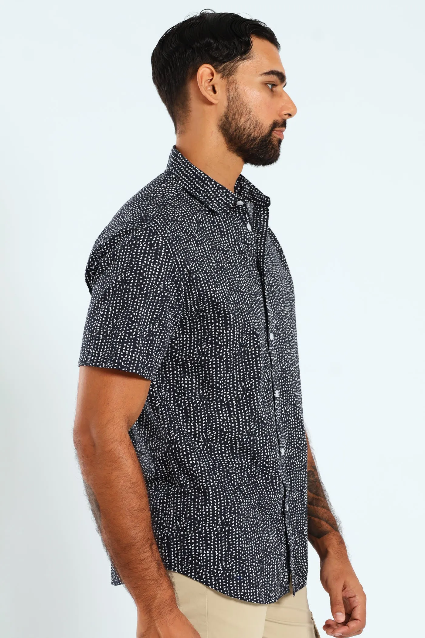 Short Sleeve Block Print Shirt - Navy sold by Edgars product image thumbnail 4