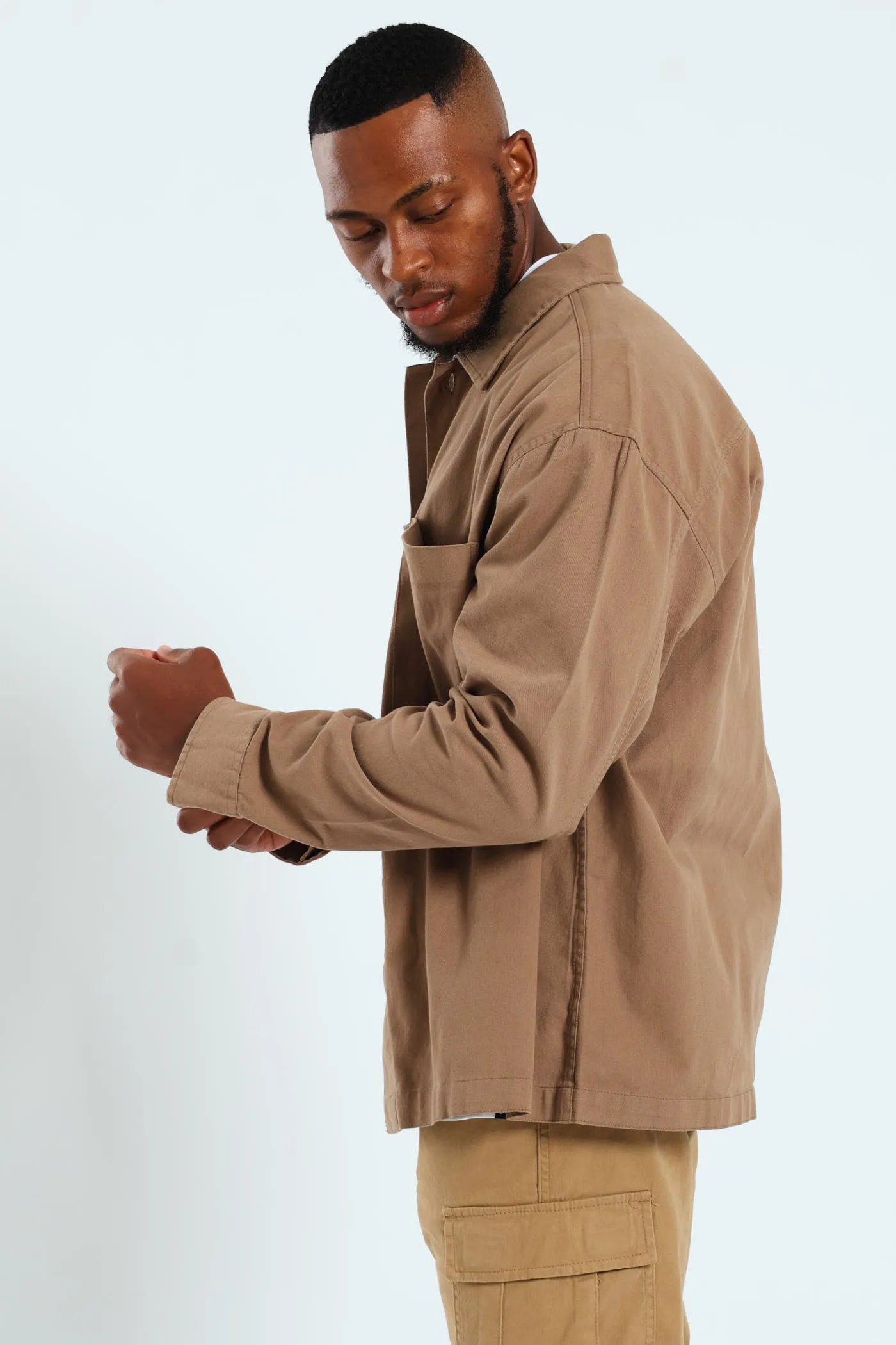 Heavy Wash Cotton Shirt - Taupe sold by Edgars product image thumbnail 5
