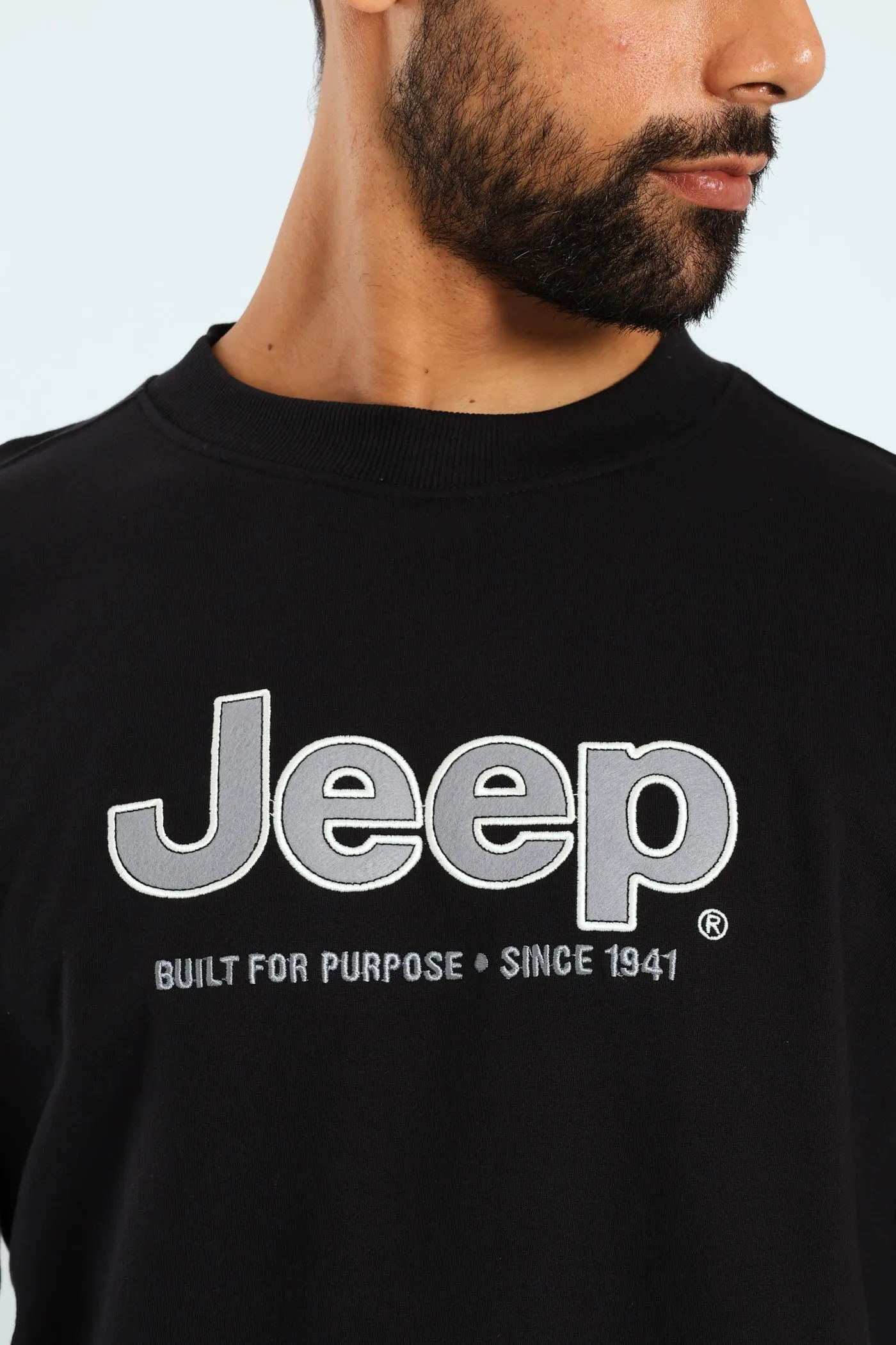 Crew Neck Letter Fleece Sweat Top - Black sold by Edgars product image thumbnail 2