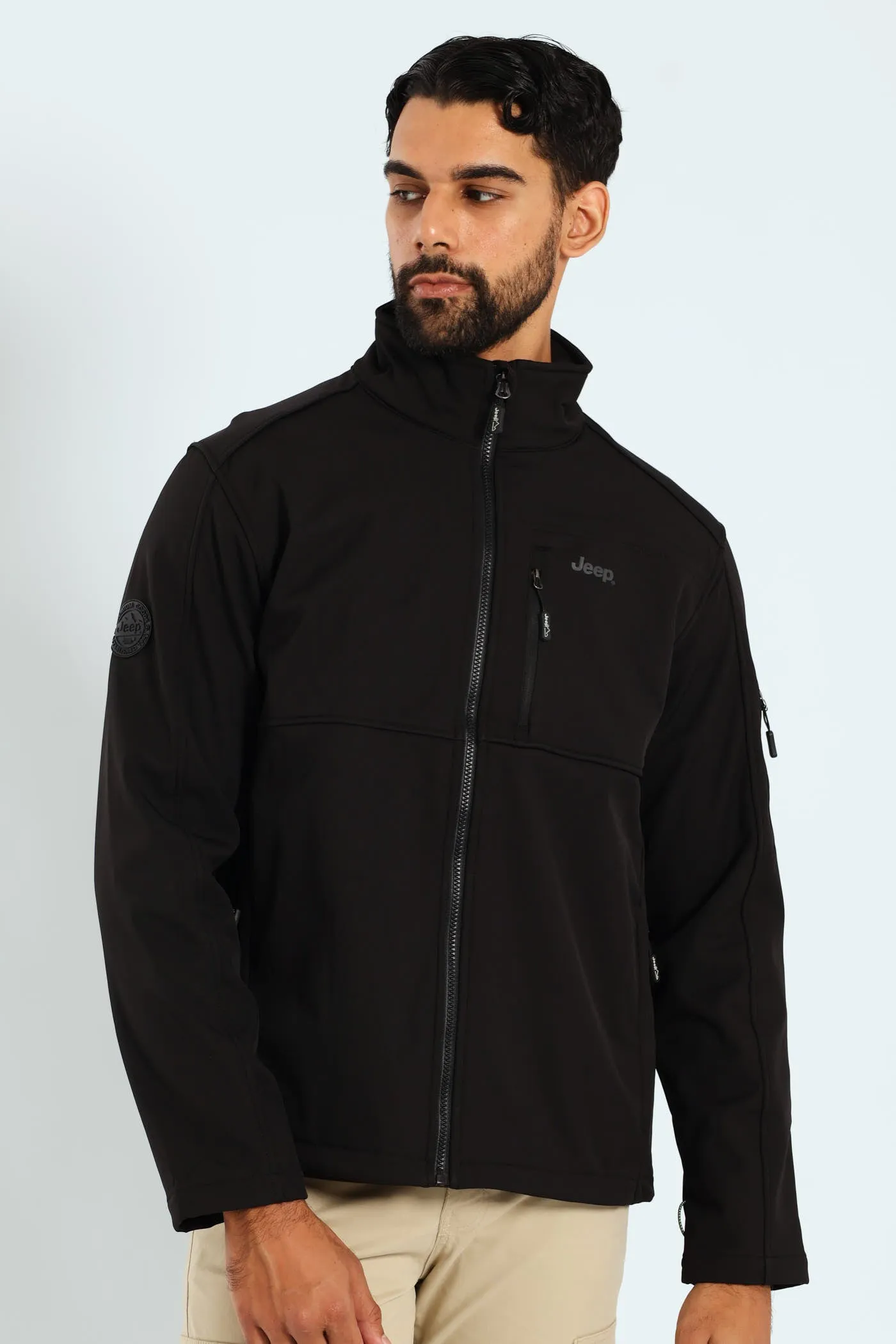 Funnel Neck Softshell Jacket - Black sold by Edgars