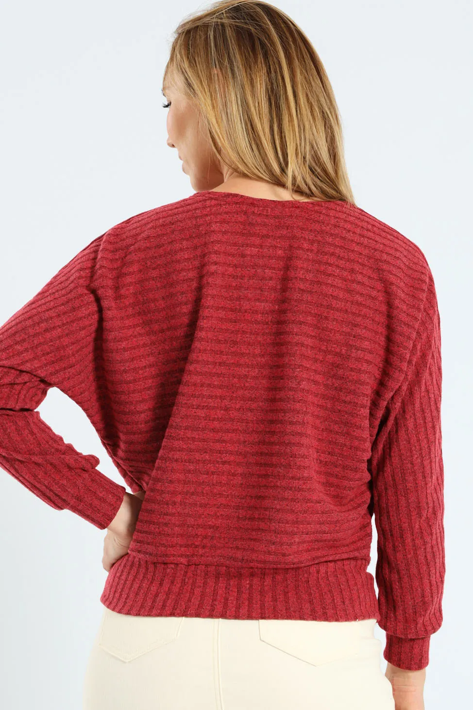 Dolman Sleeve Ribbed Top - Bright Red sold by Edgars product image thumbnail 3