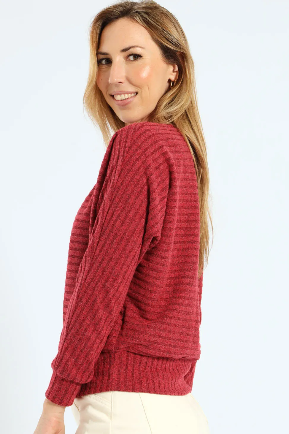 Dolman Sleeve Ribbed Top - Bright Red sold by Edgars product image thumbnail 2