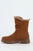 Kiera Fur Lined Mid Calf Lug Sole Boot - Tan sold by Edgars