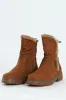 Kiera Fur Lined Mid Calf Lug Sole Boot - Tan sold by Edgars