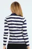 Half Placket Collared Stripe Rugby Top - Navy/White sold by Edgars 