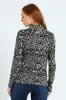 Long Sleeve Print Rib Poloneck - Black/White sold by Edgars