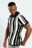 Striped Textured Knit Golfer - Ecru sold by Edgars