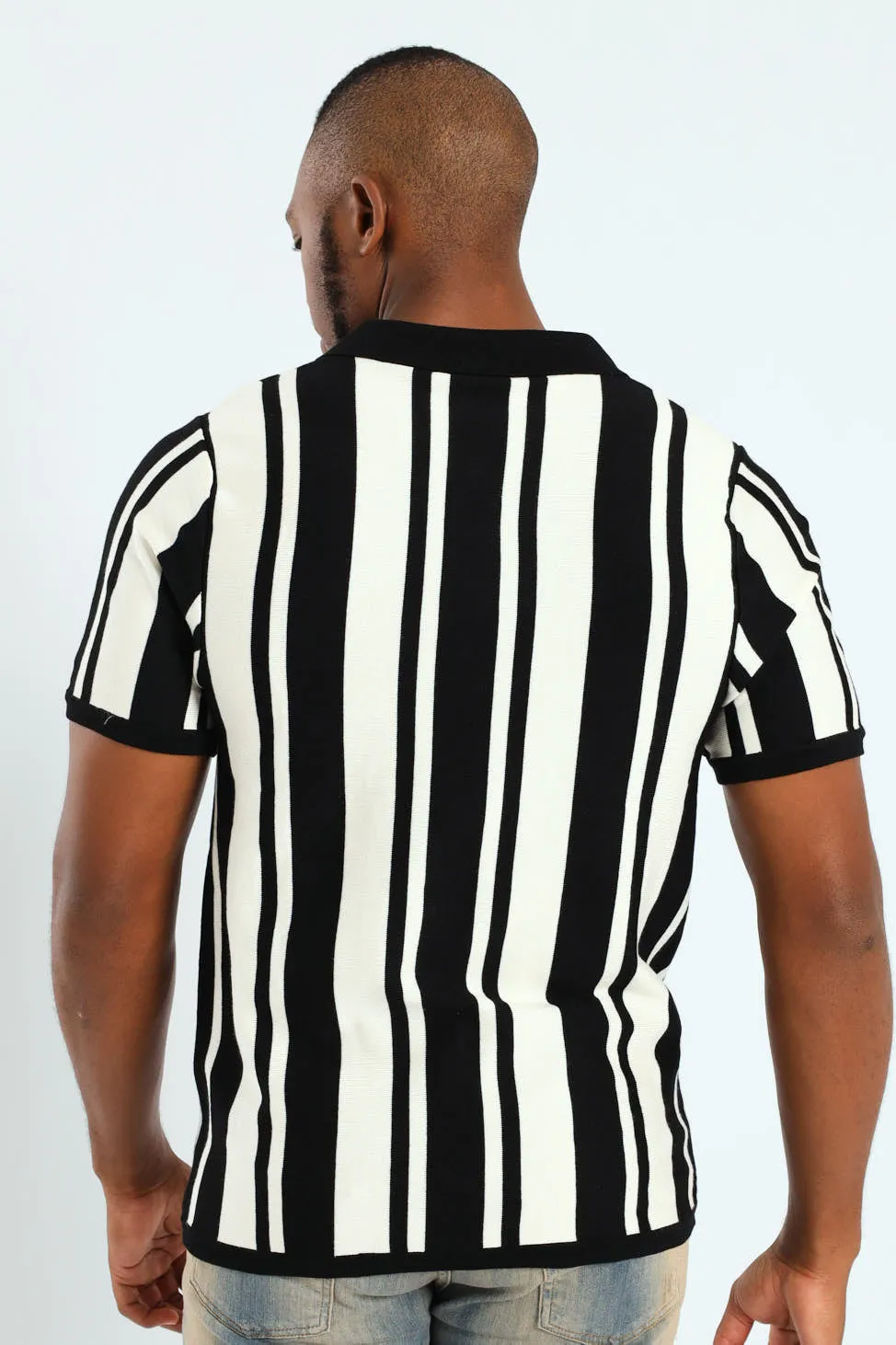 Striped Textured Knit Golfer - Ecru sold by Edgars product image thumbnail 3