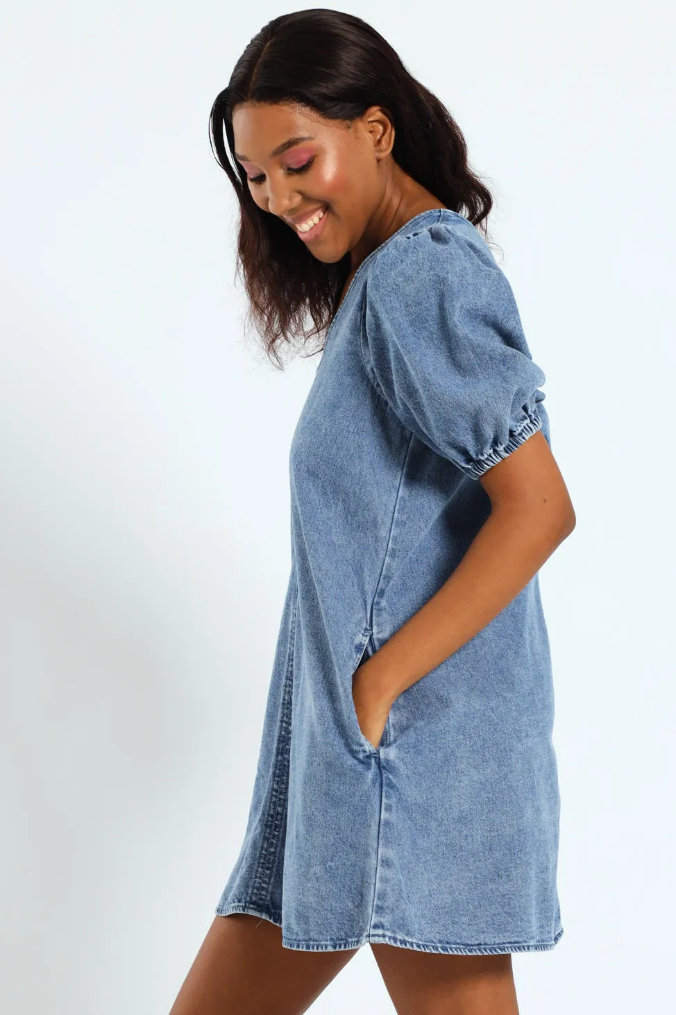 Denim Shift Dress With Pockets sold by Edgars product image thumbnail 3