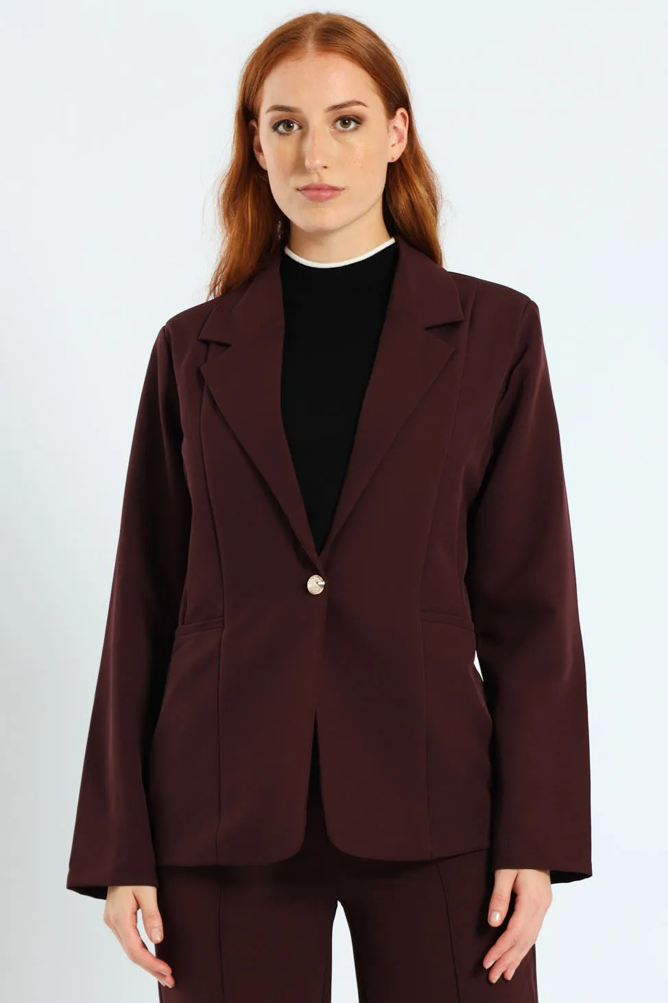 Darted Welt Pocket Blazer - Plum sold by Edgars