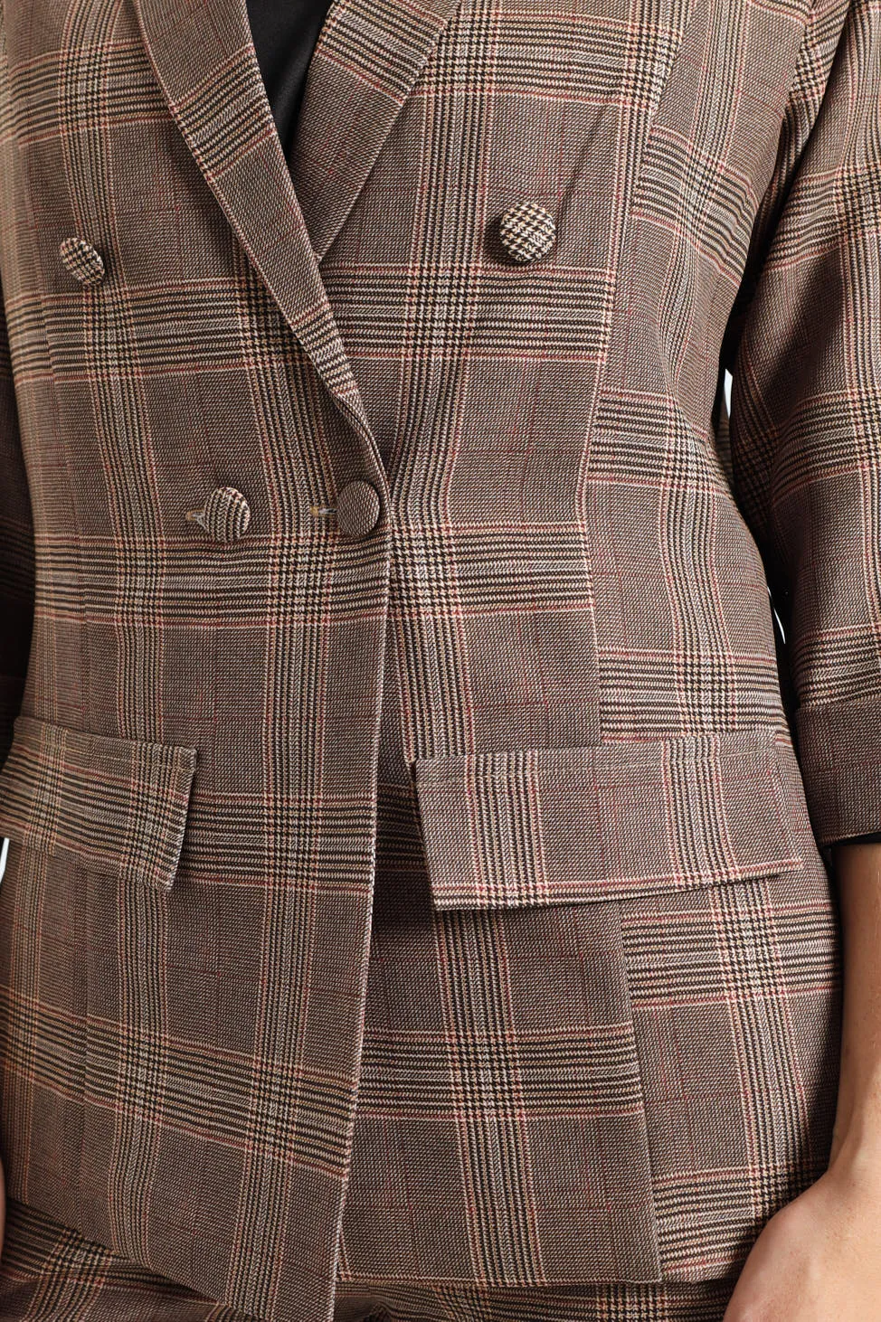 Turn Up Check Sleeve Blazer - Brown sold by Edgars product image thumbnail 2