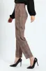Tartan Check Tapered Leg Pants - Brown sold by Edgars