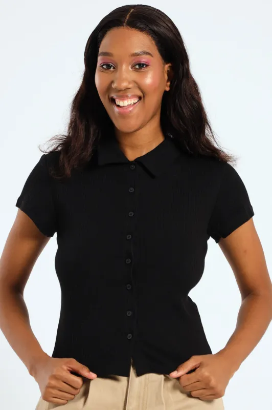 Button Through Golfer - Black sold by Edgars 
