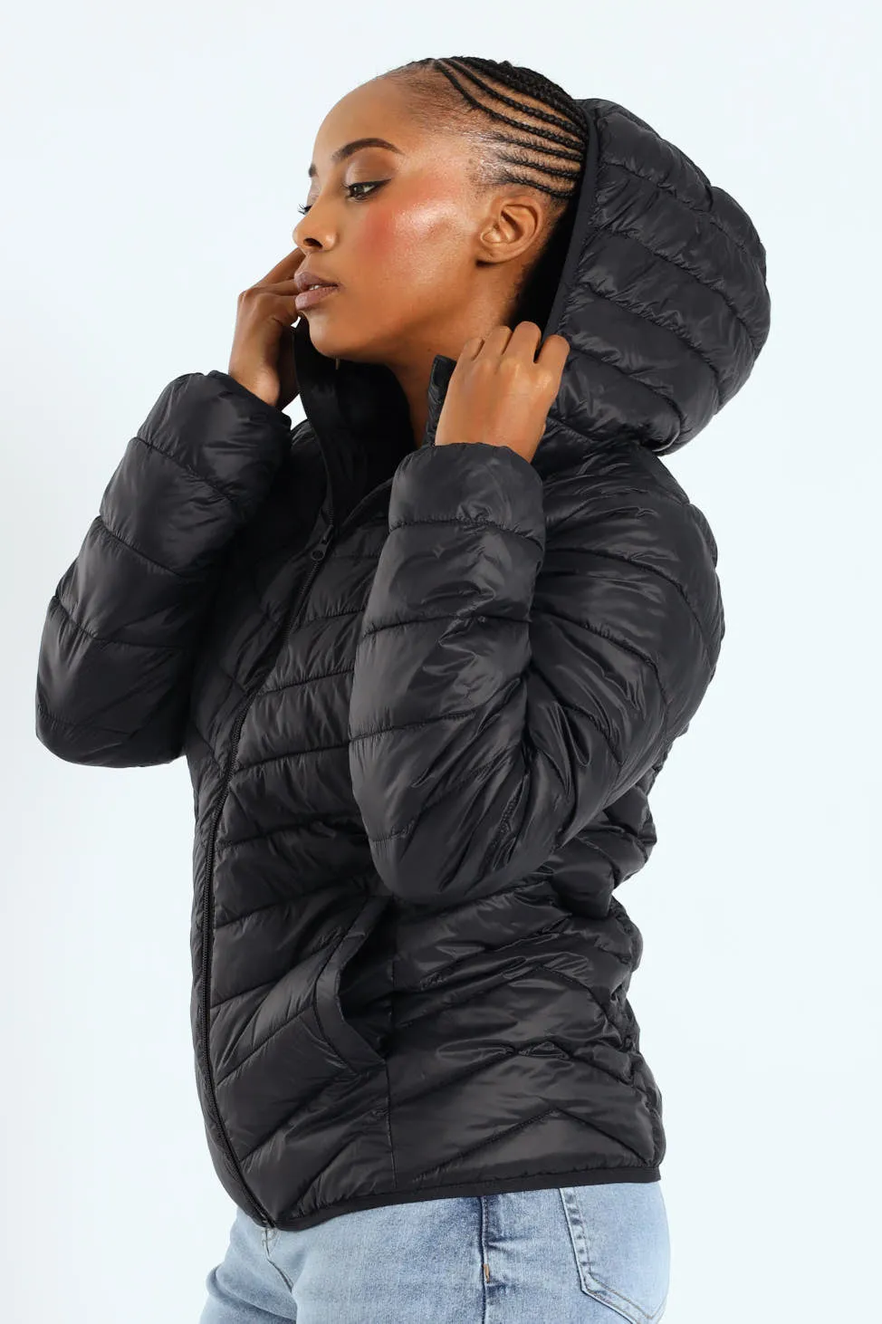 Classic Hooded Puffer - Black sold by Edgars