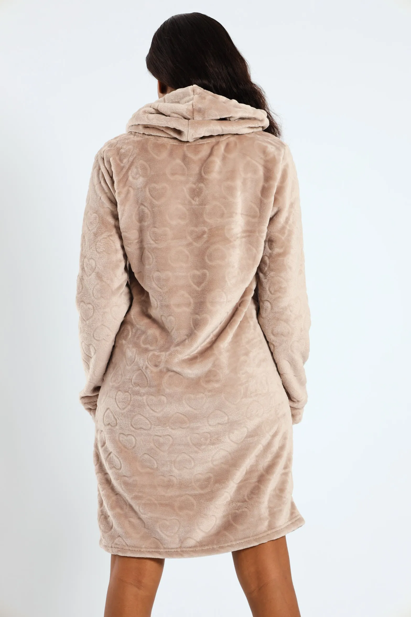 Slim Fit Embossed Hearts Snuggie - Light Brown sold by Edgars product image thumbnail 2
