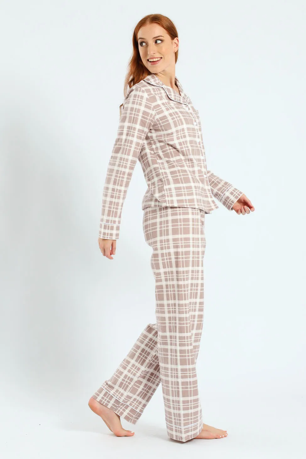 Flannel Check Button Through & Pants Set - Brown sold by Edgars product image thumbnail 3