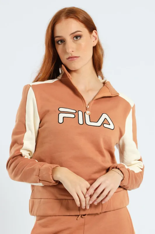 Vivian 3/4 Zip Sweater - Peach sold by Edgars