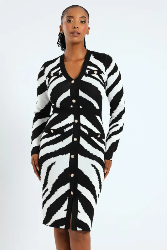 Zebra Preppy Bodycon Dress sold by Edgars