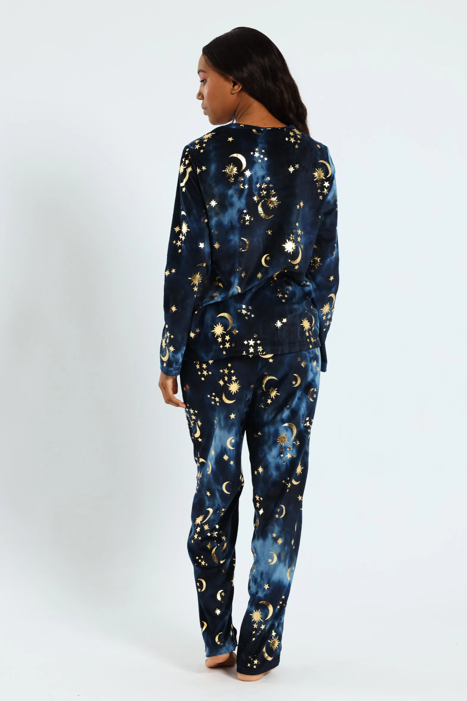 Long Sleeve Night Sky Velour Top & Pants Set - Navy sold by Edgars product image thumbnail 4