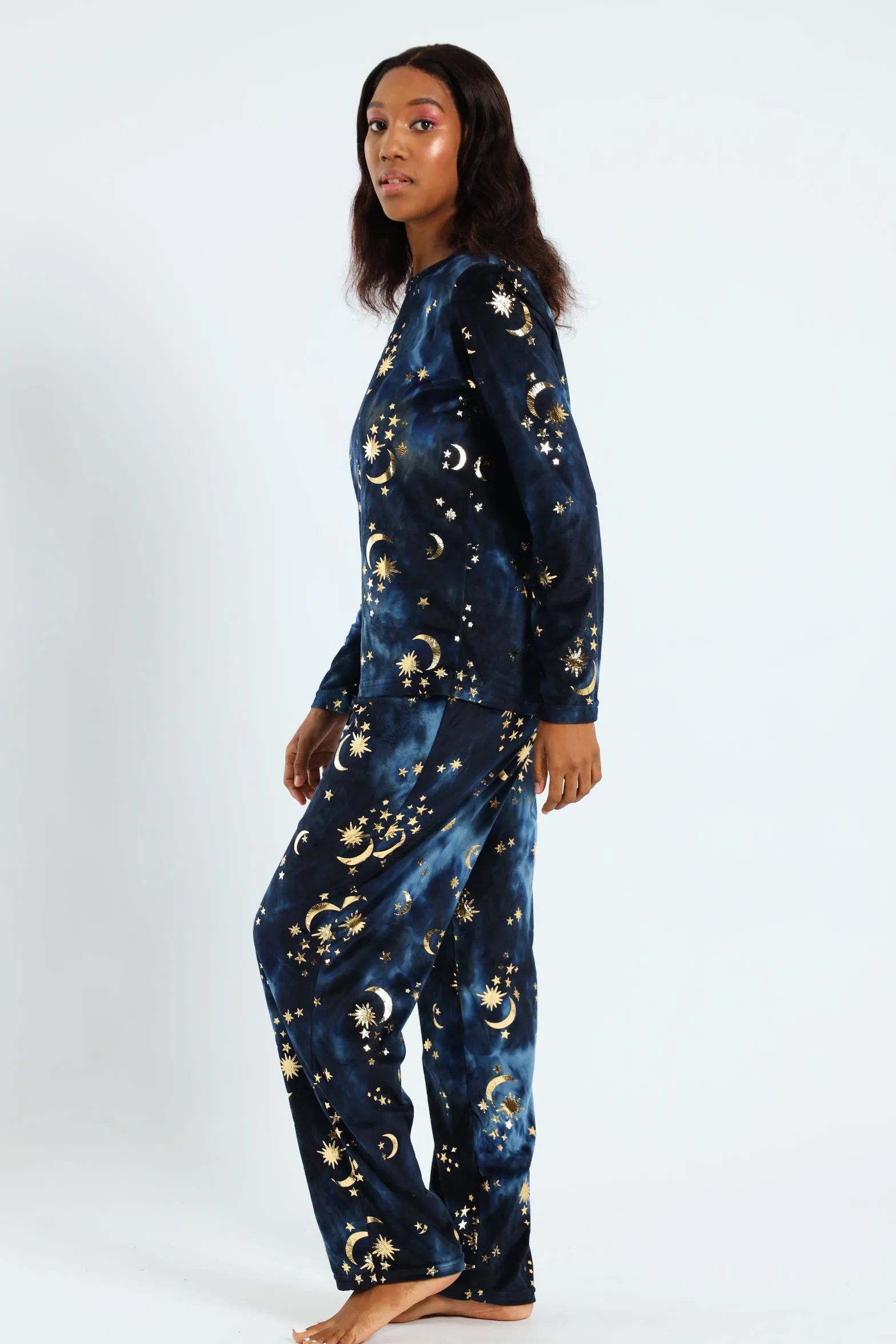 Long Sleeve Night Sky Velour Top & Pants Set - Navy sold by Edgars product image thumbnail 3