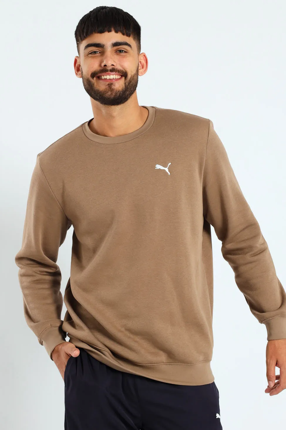 Small Logo Fleece Crew Top - Taupe sold by Edgars