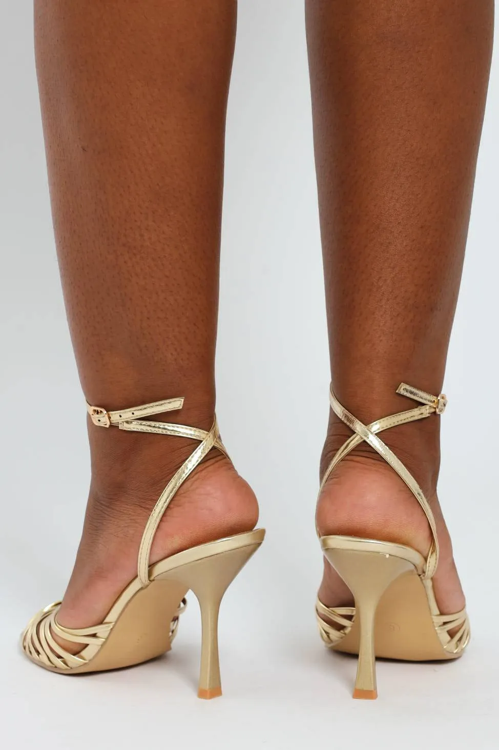 Knotted Ankle Strap Stiletto Heel - Gold sold by Edgars product image thumbnail 3