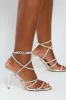 Multistrap Diamante Heel - Silver sold by Edgars