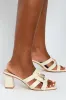 Link Trim Block Heel - Off White sold by Edgars