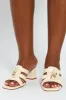 Link Trim Block Heel - Off White sold by Edgars