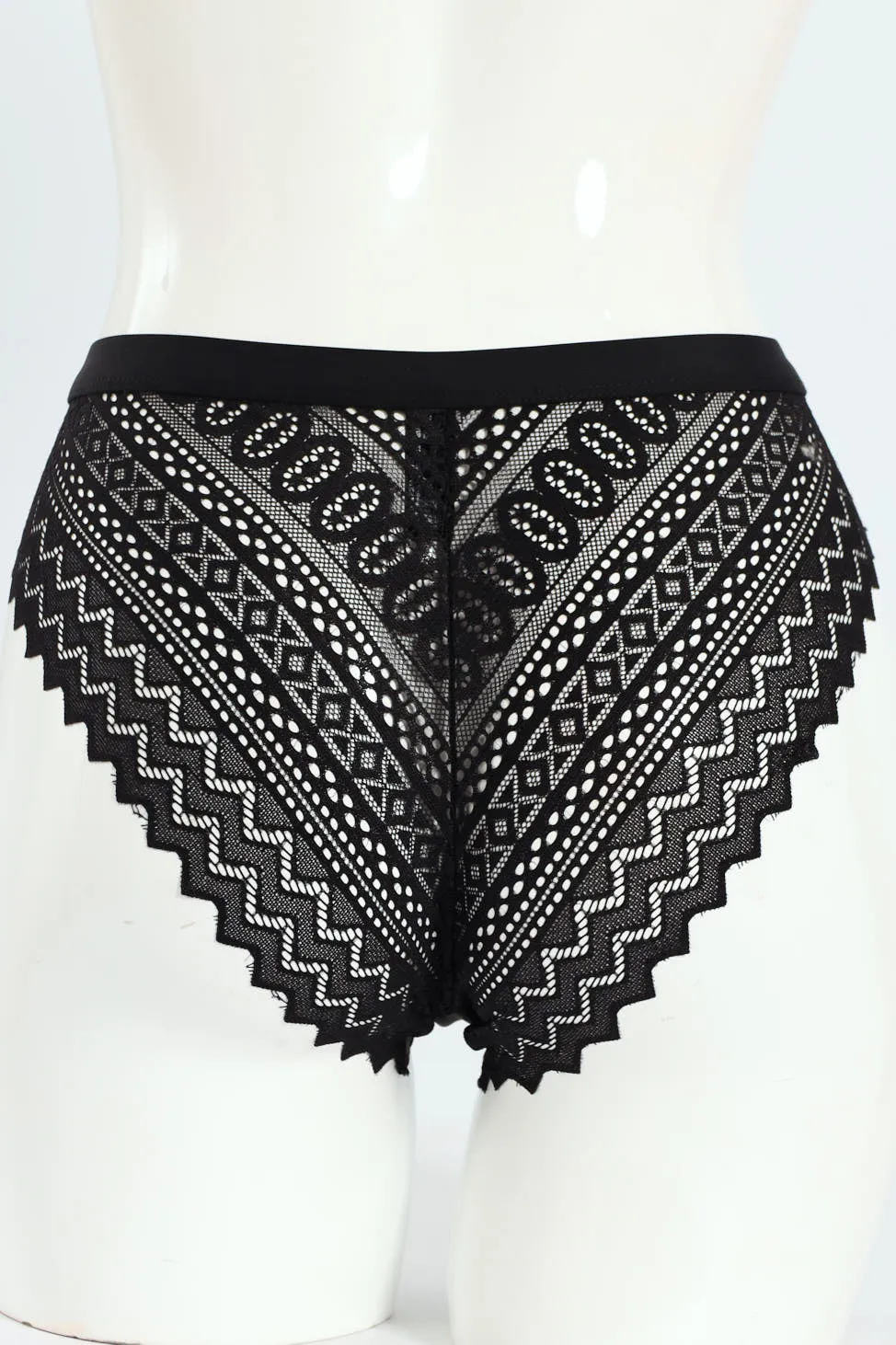 Microfiber Lace Brazilian Panty - Black sold by Edgars product image thumbnail 2