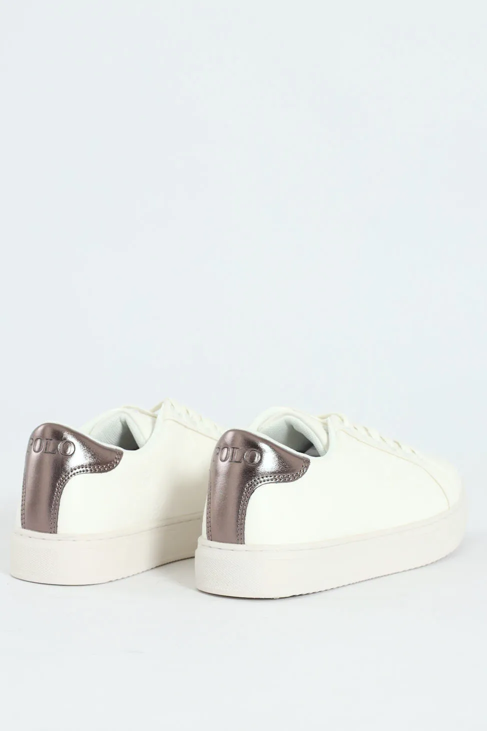 Debossed Monogram Lace Up Sneaker - White sold by Edgars product image thumbnail 3