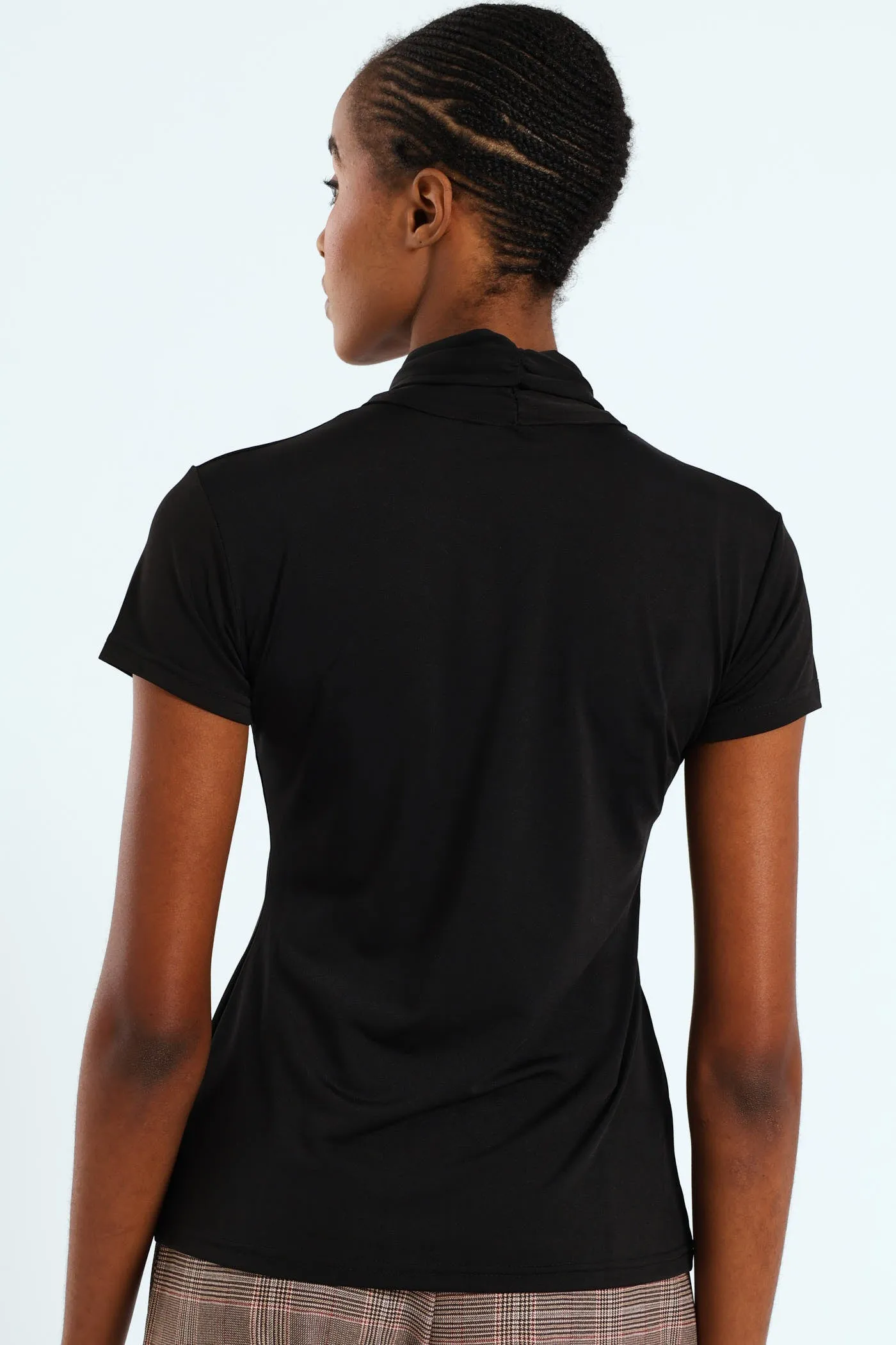 Pleated Tie Up Trim Blouse - Black sold by Edgars product image thumbnail 4