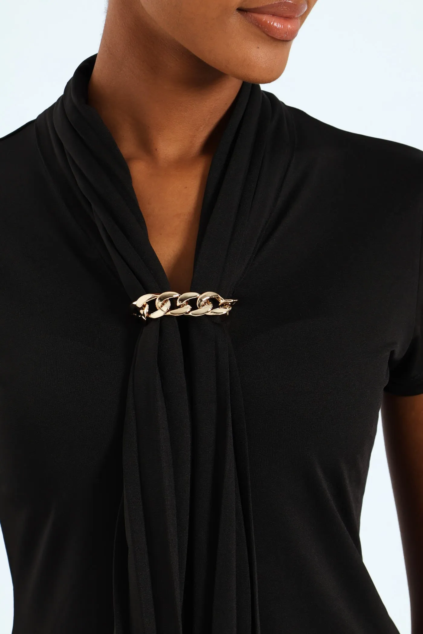 Pleated Tie Up Trim Blouse - Black sold by Edgars product image thumbnail 2