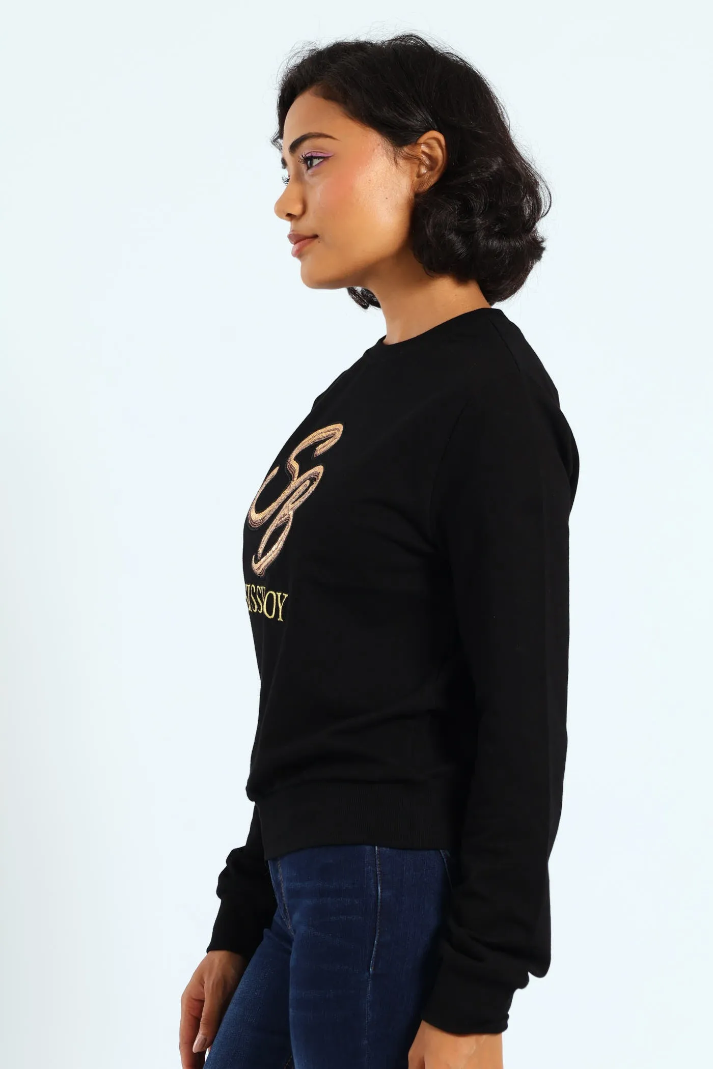 Sequin Embroidered Logo Sweat Top - Black sold by Edgars product image thumbnail 3